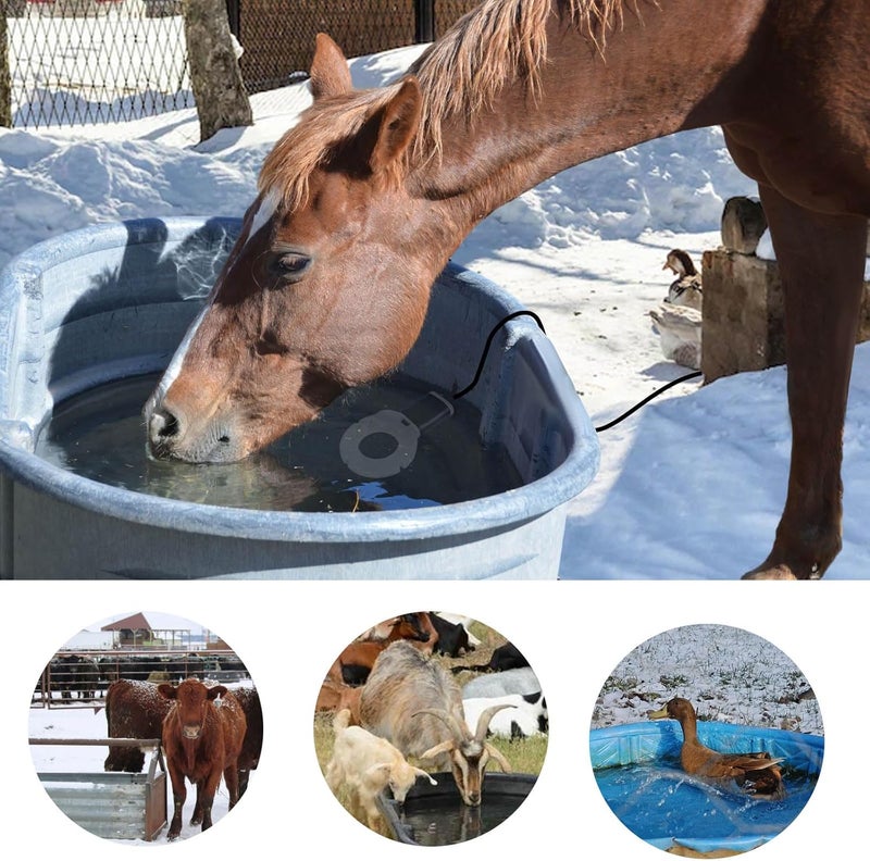 comincia 500W Horse Water Heater, Thermostatic Water Trough Heater for Cattle, Aluminum Cast Submersible Livestock Tank Heater for Large Capacity,Winter Pool Heater for Cows,Goats,Poultry,Wildlife - Image 5
